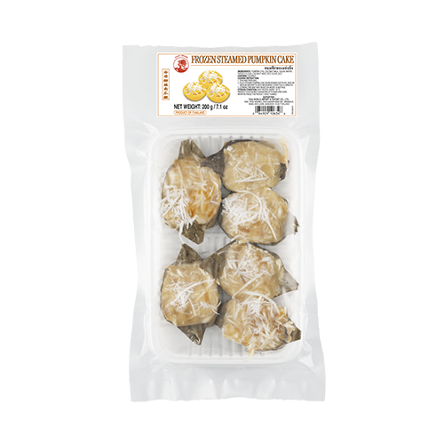 FROZEN STEAMED PUMPKIN CAKE <BR> (KANOM FAKTHONG)